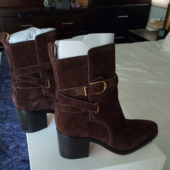 NIB Veronica Beard Sohelia booties, brown suede, size 8 - Picture 12 of 15